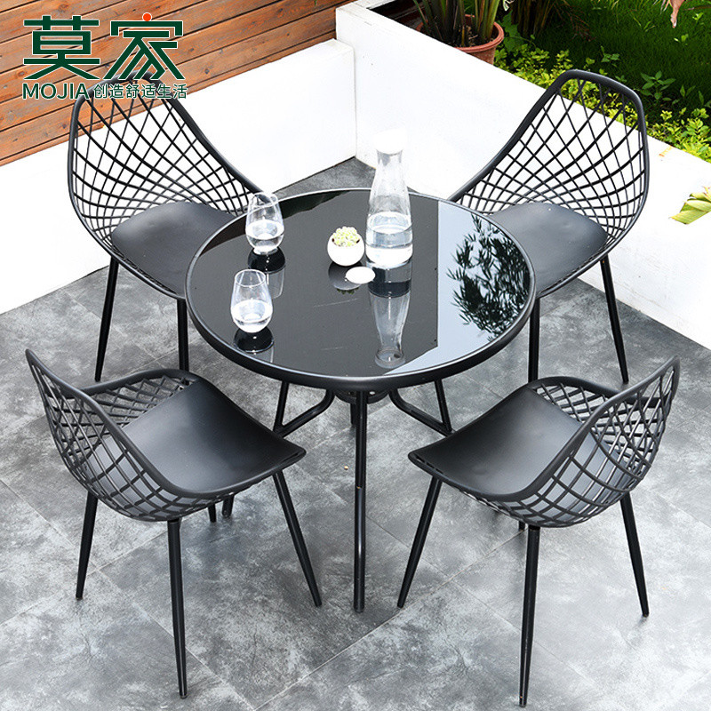 Mojia Outdoor Table and Chair Set for Courtyard Garden Leisure Simple ...