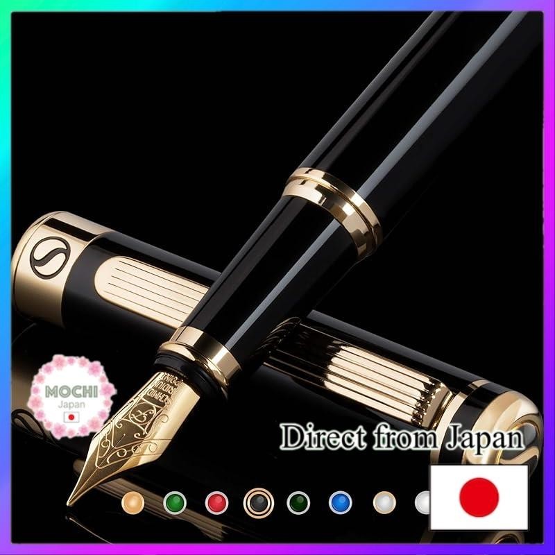 Scriveiner finest premium fountain pen (black) Attractive beauty 24K