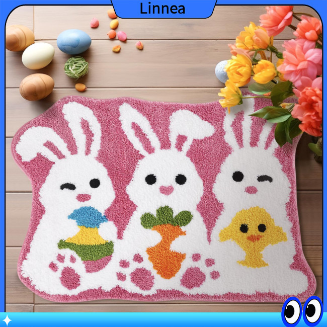 Linnea Bathroom Mat Easter Rabbit Carpet Door Mat Soft Tufted Rug