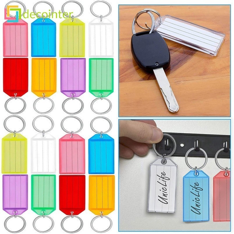 Trendy Colorful Key Tags With Flap Label - Creative Random Color Double ...
