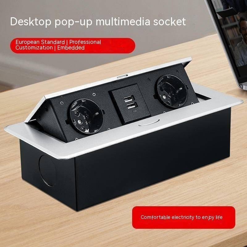 Slow-up Bounce Hidden EU Power Multimedia Desktop Socket Embedded ...