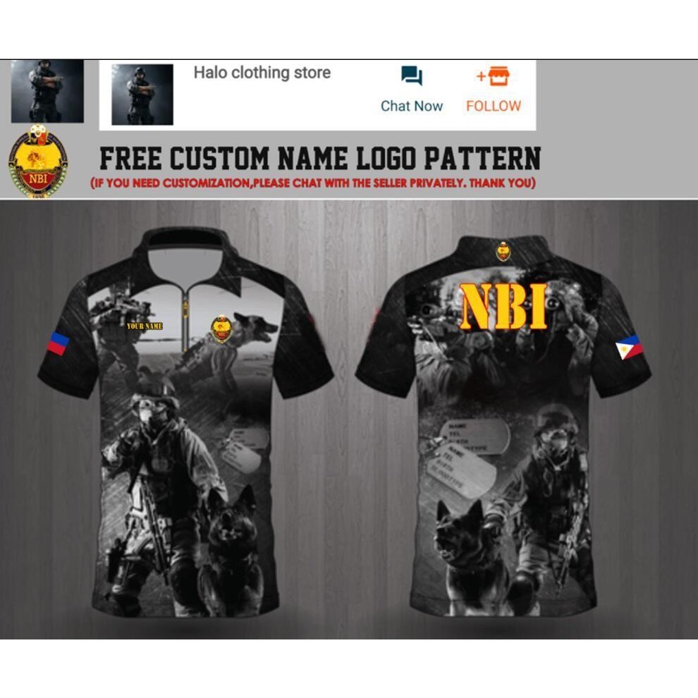 2025-2026 New Philipines Tactical New NBI Execution Security 3D polo ...