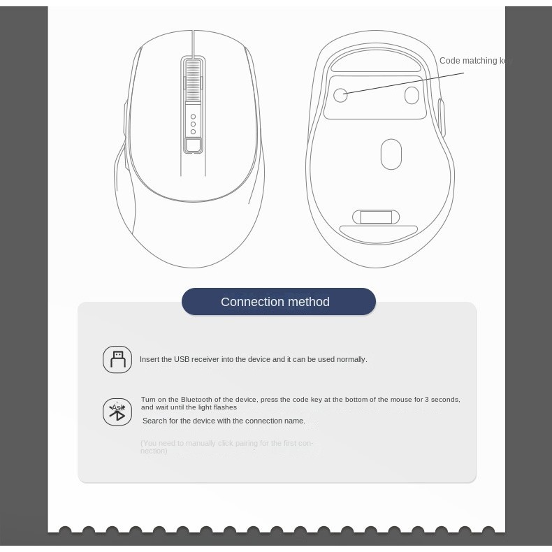 Bluetooth Three-mode Mouse with Power Display Rechargeable Computer ...