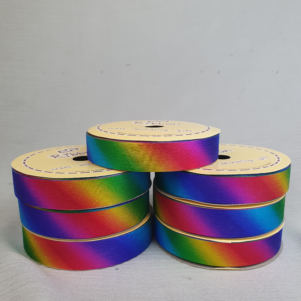 Rainbow Glitter Gift RIBBON 3/4