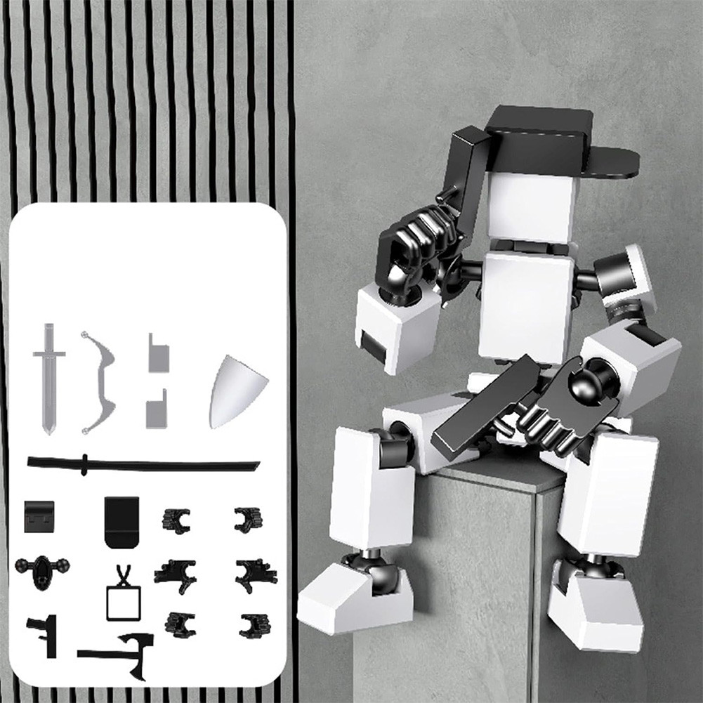 13 Robot Action Figure Mini Full Body Mechanical Movable Toy Action ...