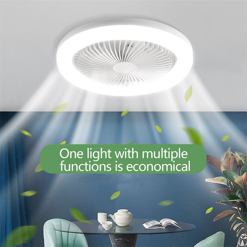 DDP Ceiling Fan Ceiling Light with remote 2 IN 1 E27 Design wind speed ...