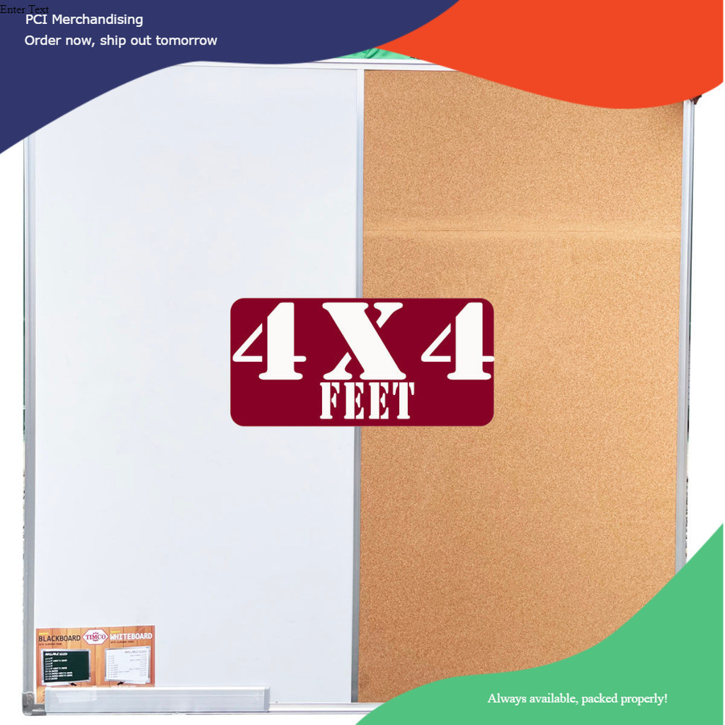 Combination Bulletin Board ( 4x4 ft 120x120 cm ) Whiteboard Plus