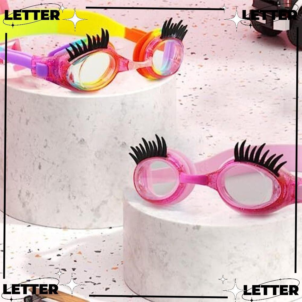LET Children Eyelash Swimming Goggles, PC Waterproof Swimming Goggles