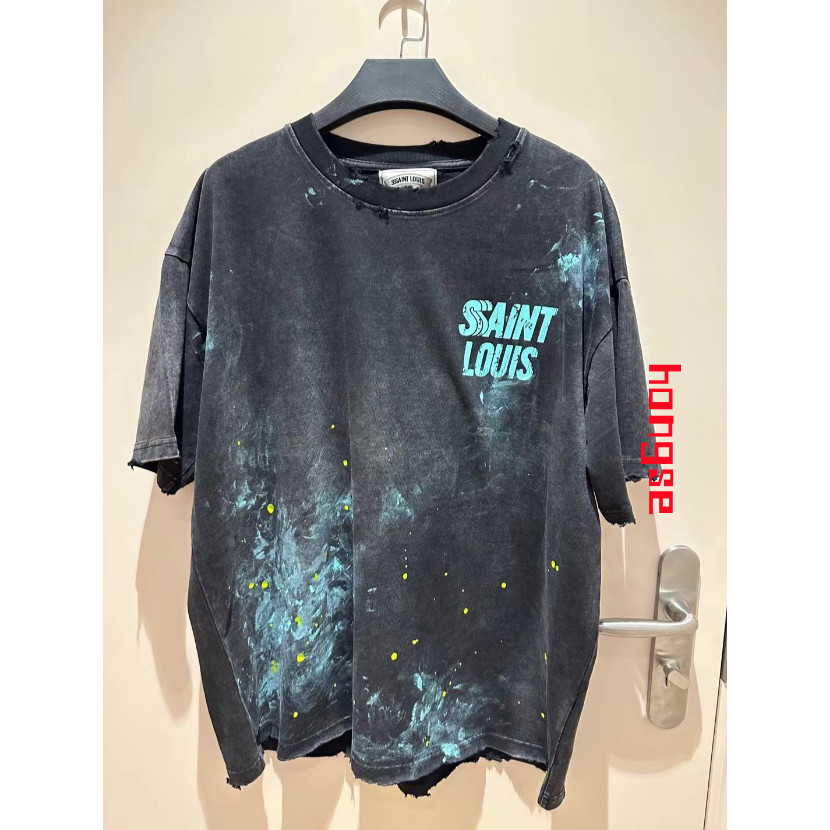 High Street T-shirt SSSAINT LOUIS handmade distressed, dirty