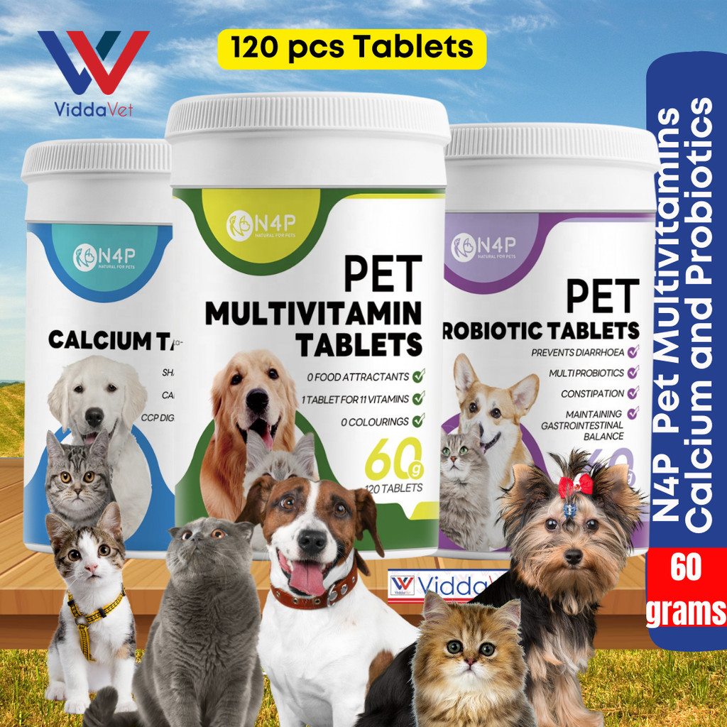 120 Tablets N4p Pet Multivitamins Probiotics Calcium Pet Care