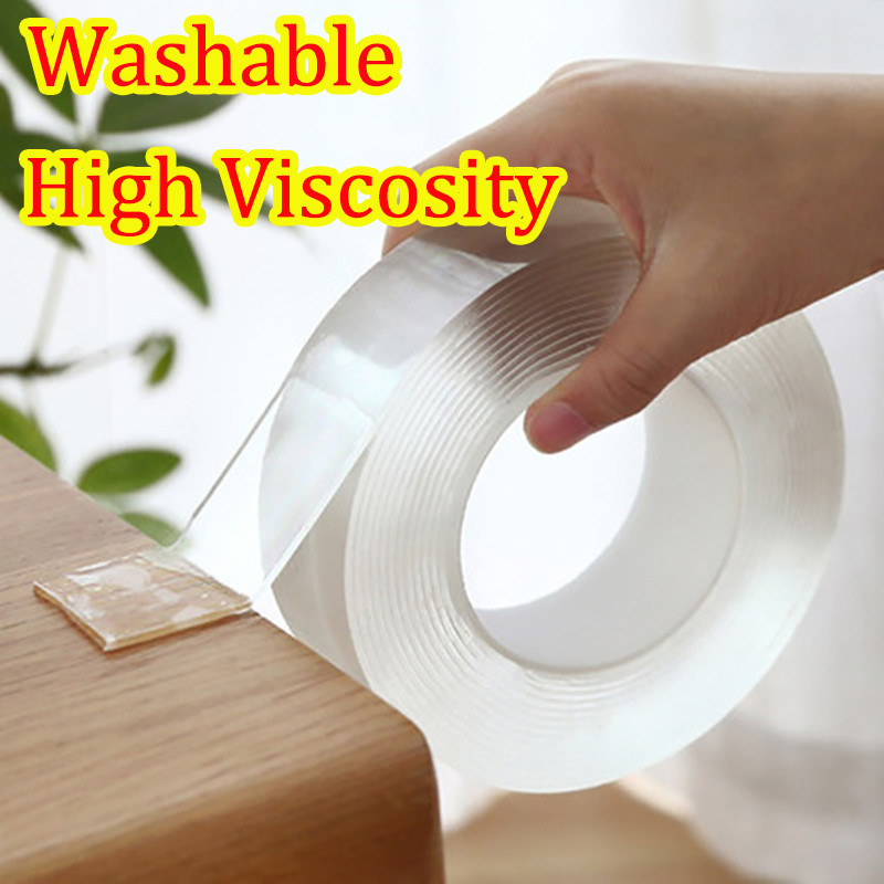 1/5/10M Double-sided High Viscosity Industrial Tape Transparent Acrylic ...
