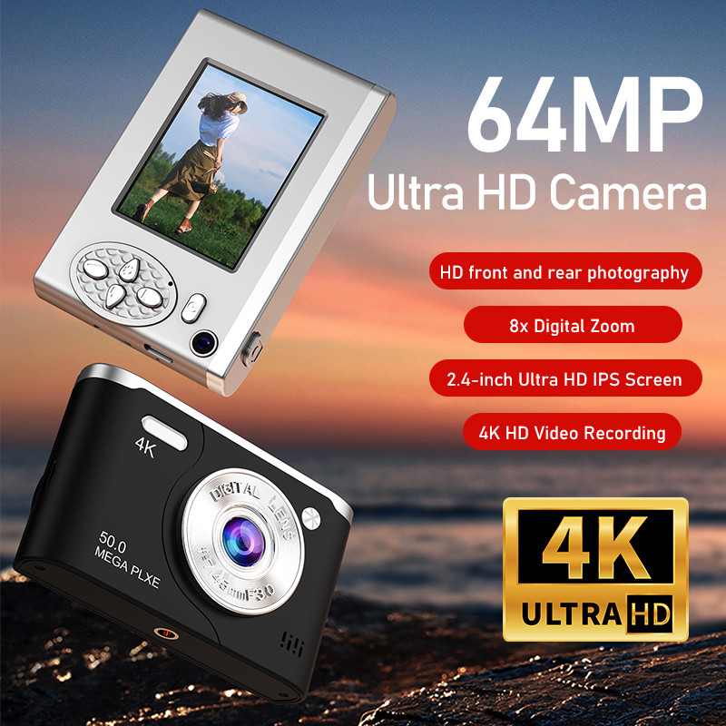 4K HD Digital Camera 2.4 inch Large Screen CCD Camera 8x Zoom Built-in ...