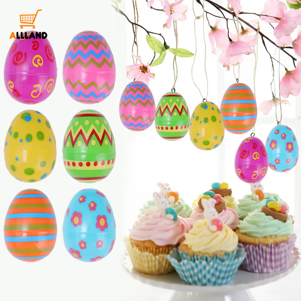 6Pcs Fillable Colorful Plastic Easter Eggs - Easter Bunny Eggs Candy ...