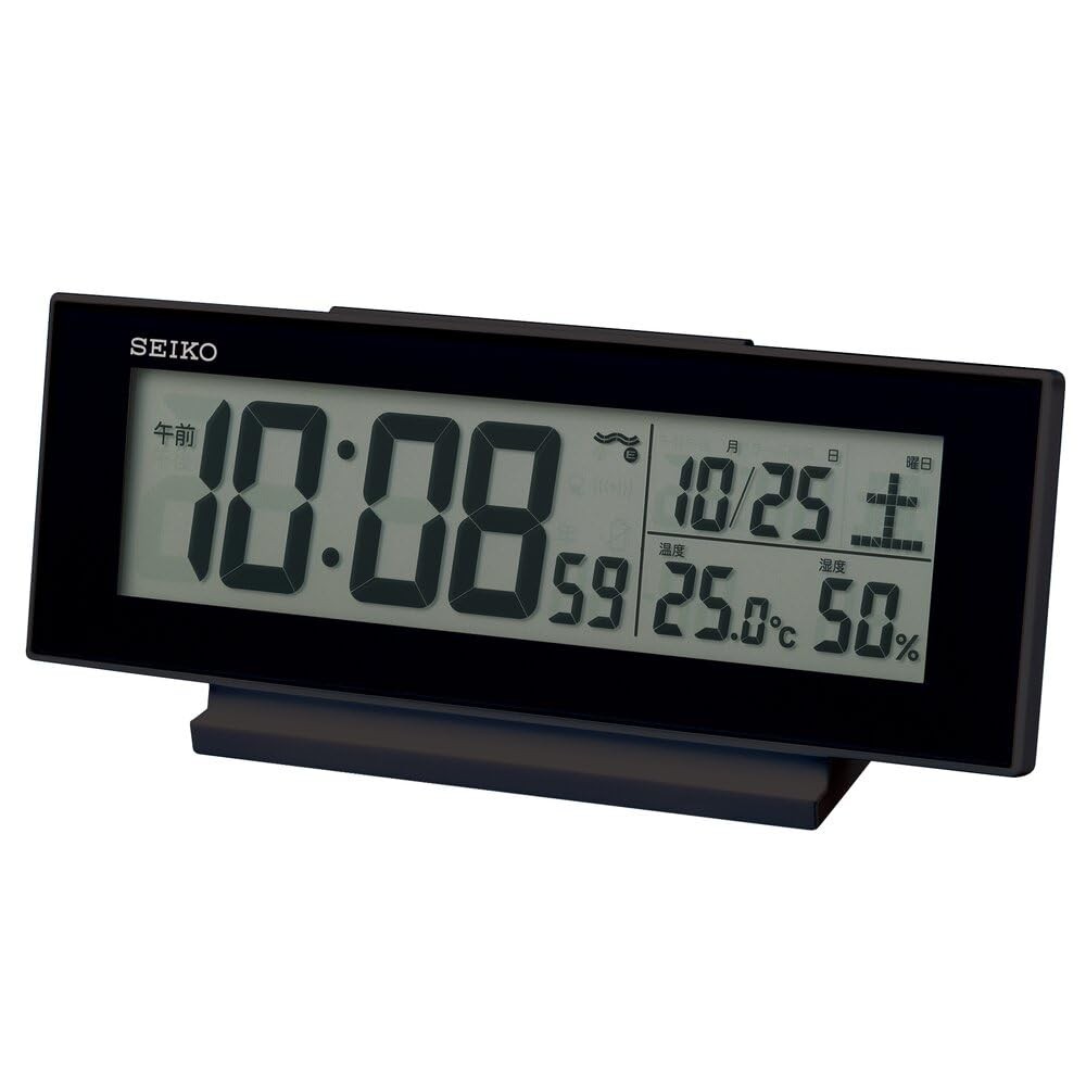Seiko Clock Alarm Clock Always on, electric wave digital calendar ...