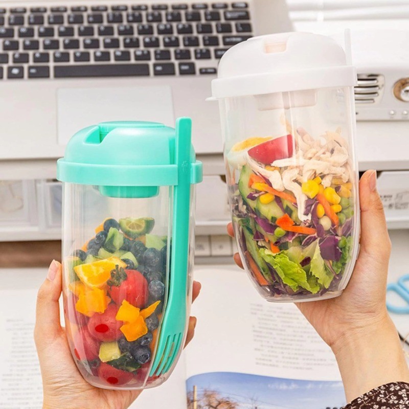 Portable Breakfast Cups 1000ML Cereal Nut Yogurt Salad Cup Container ...