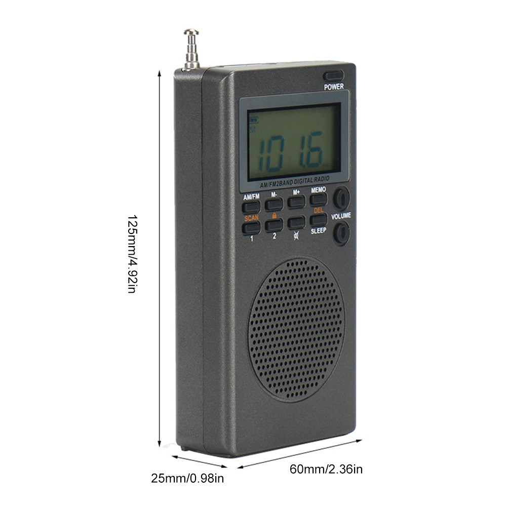 Mini Pocket FM AM Radio AM FM Portable Radio Backlight HD Display ...