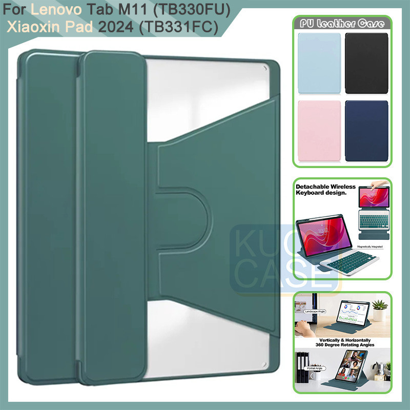 Funda teclado para Lenovo Tab M11 11 pulgadas 2024 (TB330FU/TB330XU), AZERTY francés, magnético extraíble teclado Bluetooth inalámbrico funda con lápiz Holder para Lenovo M11 Tablet 11-Negro