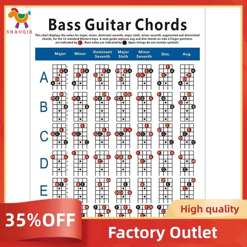 Hot Sale Electric Bass Guitar Chord Chart 4 String Guitar Chord