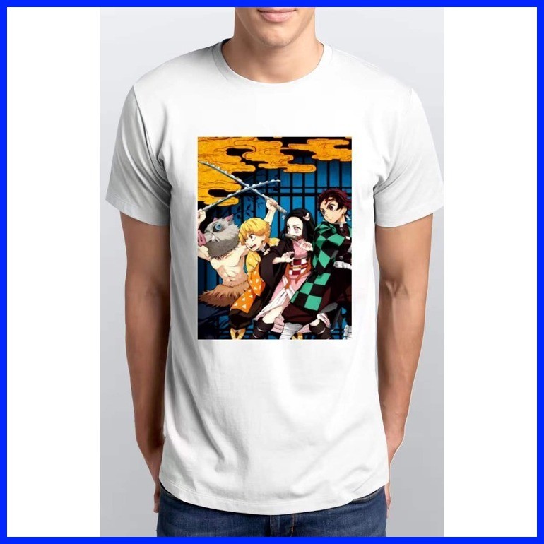 ۞ ¤ LAMBOBO Demon Slayer: Kimetsu no Yaiba short sleeveAnime Tanjiro ...