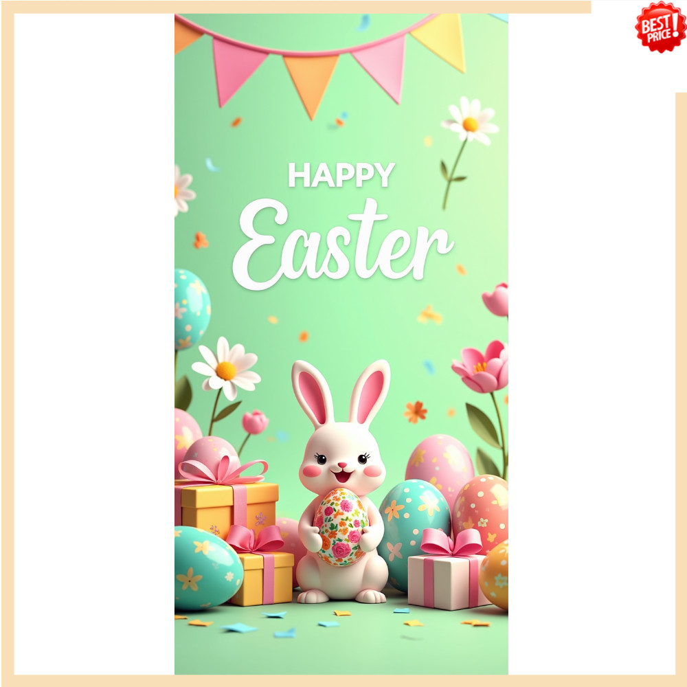 20 Kinds Happy Easter Bunny Backdrop Banner for Party Supplies ...