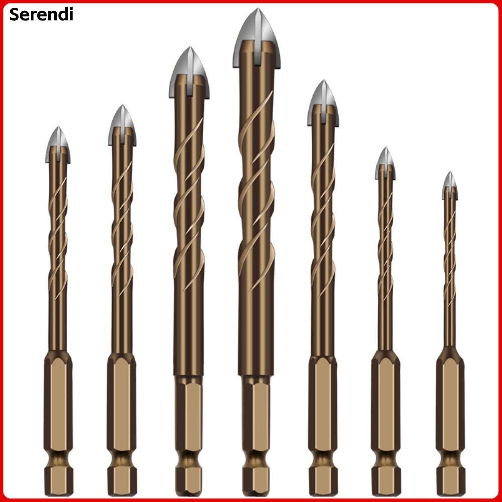SERENDI Cross Hexagon Tile Drill, 312mm Fouredged Cross Tile Drill