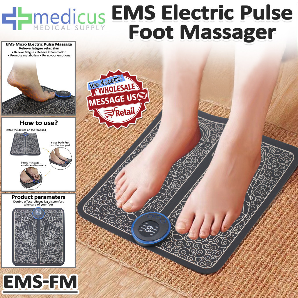 SG EMS Foot Massager Pad Machine Therapy Rechargeable Electric ...