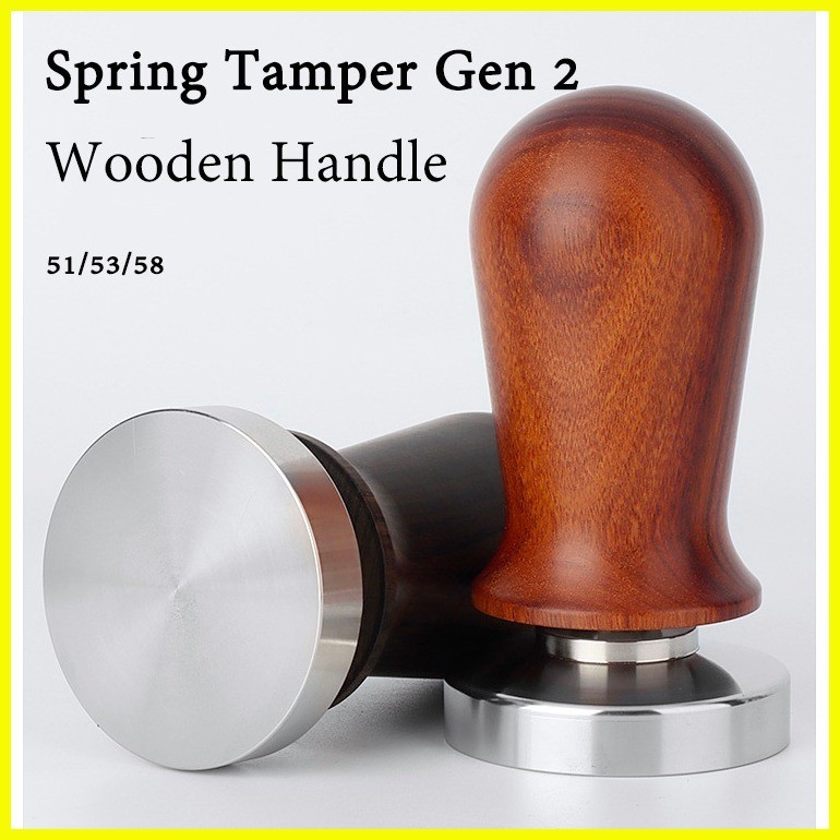 ♞Ship From PH｜Espresso Coffee Tamper Stainless Steel Flat Bottom Wooden