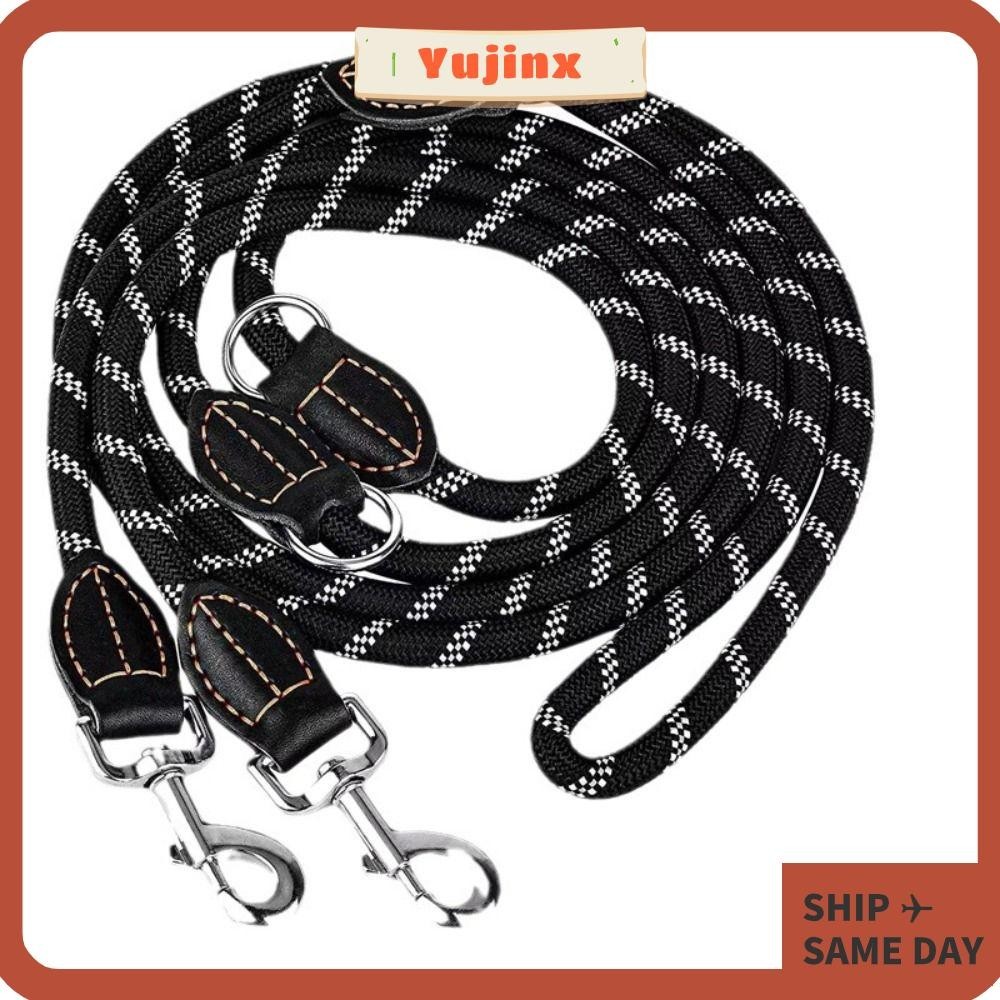 YUJINX Adjustable Double Ended Leash, 9.8FT Black Hands Free Leash