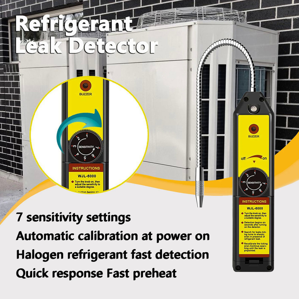 WJL-6000 Freon Leak Detector Halogen Leak Detector Refrigerant Gas HVAC