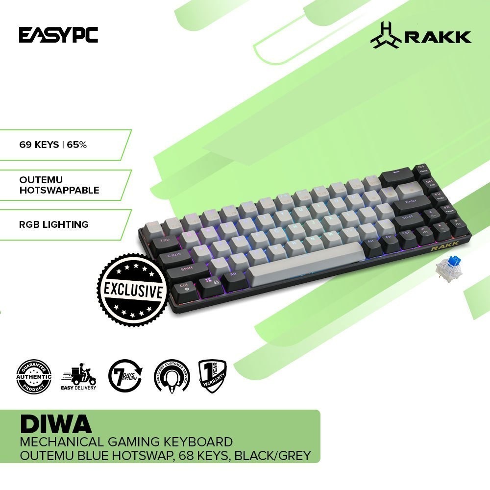 EasyPC| RAKK DIWA/ DIWA V2 68 Keys Mechanical Gaming Keyboard | Outemu ...