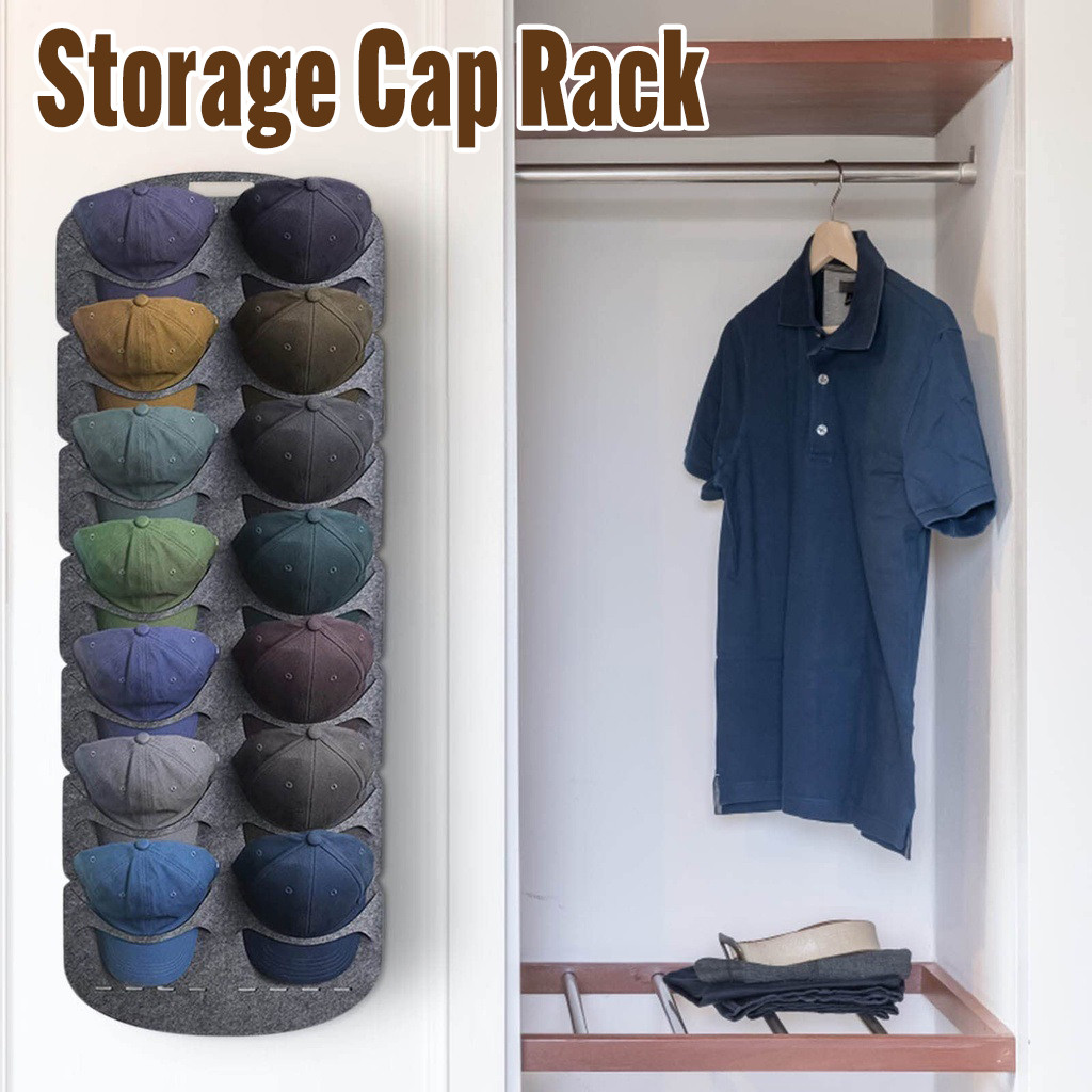 Hat Storage Rack Hanging Hat Organizers Wall Door Back Felt Storage ...