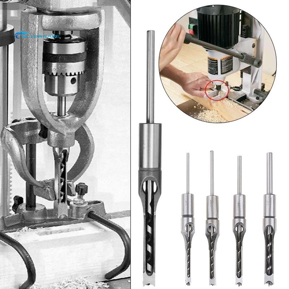 [SILVE] 6/6.4/8/10/12.7mm HSS Square Hole Drill Bit Mortising Chisels ...