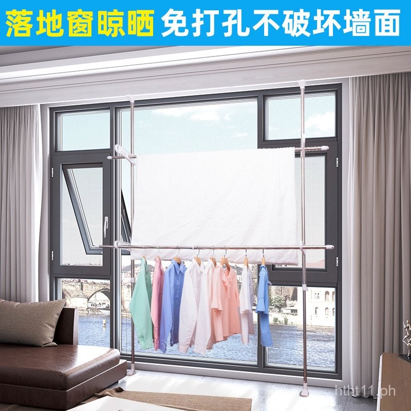 22QR Bay Window Clothes Drying Rack, Floor-to-Ceiling, No Drilling ...