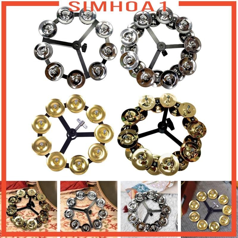 [Simhoa1] Drum Cymbals Hi Hat Tambourine Bells with Row Percussion ...