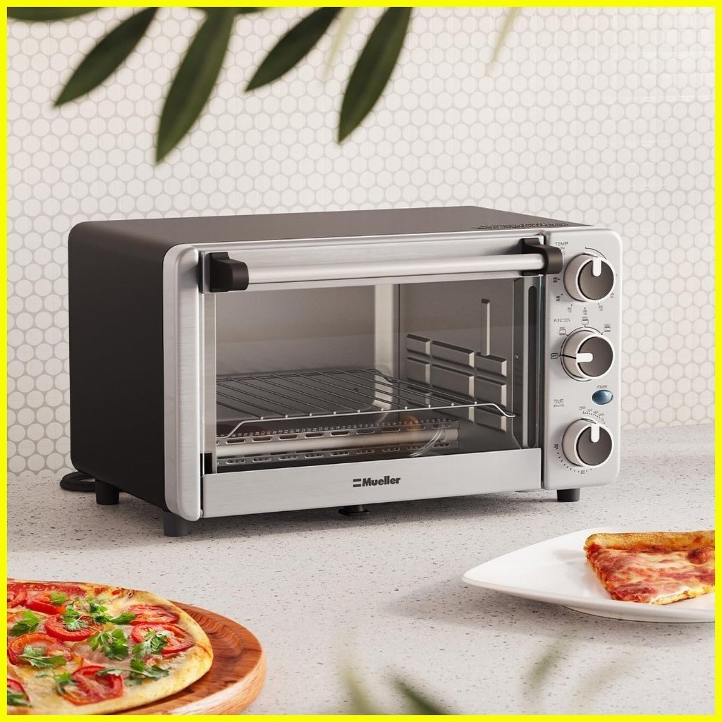 Mueller Toaster Oven with 30 Minute Timer Toast Bake Broiler