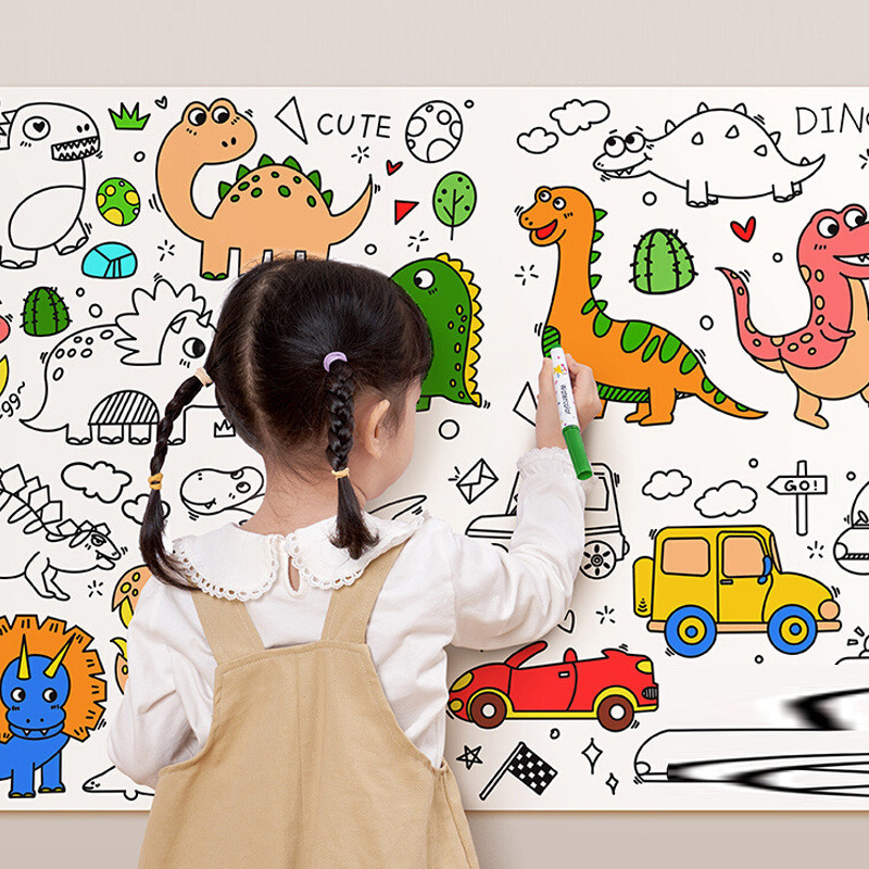 Giant Coloring Poster For Kids Pictures Cute Pattern Tearable Divided ...