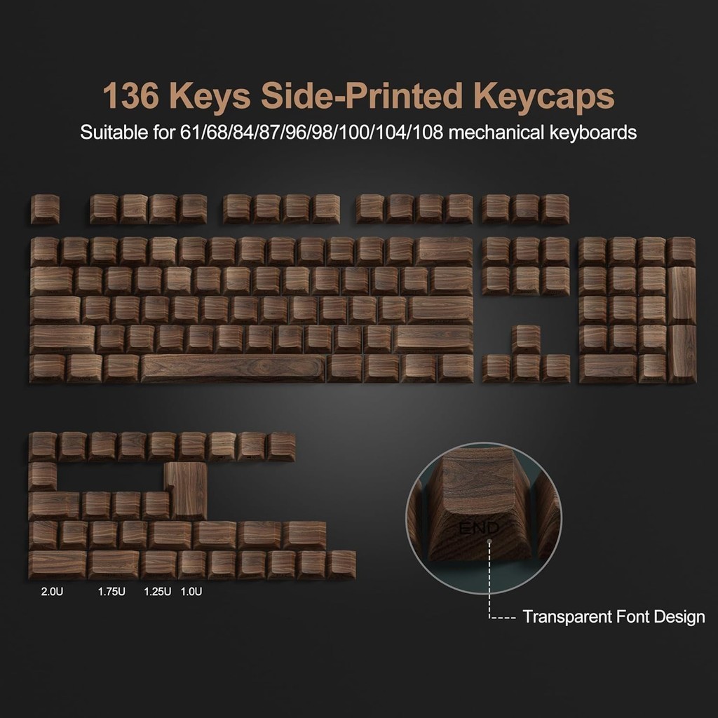 Xvx Pbt Keycaps Side Print Keycaps Shine Through Custom Key Caps 75 Percent Retro Keycap Set 8319