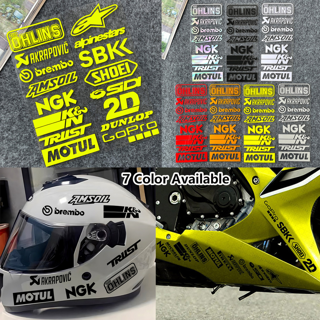 Reflective Motorcycle Bottom Side Decorative Sticker Gopro NGK Sponsor ...