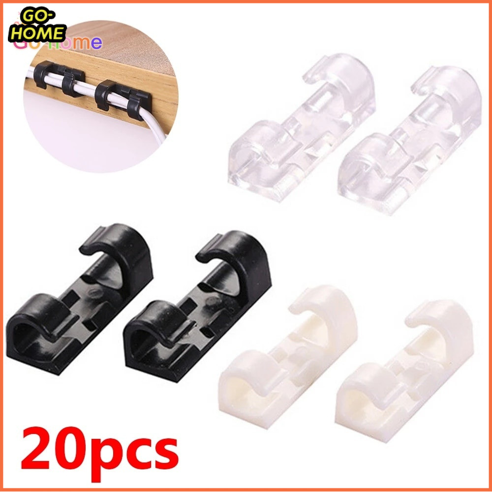 【GO⚡】20Pcs/Pack Cable Manager Clip Wire Data Organizer Cord Holder（OPP ...