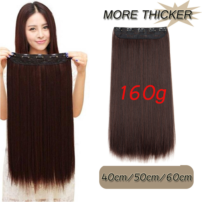 40cm/50cm/60cm 160g Long Straight Hair Extension Thicker Wig Synthetic ...