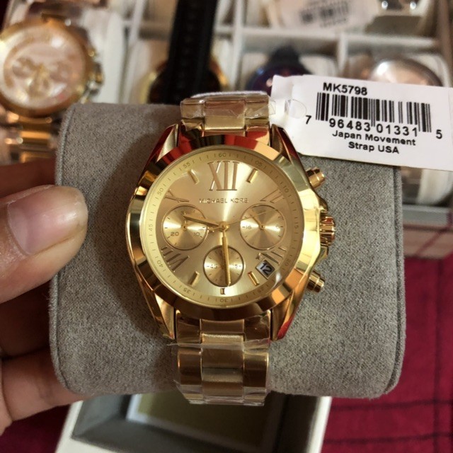 MICHAEL KORS Bradshaw Chronograph Champagne Dial Gold tone Ladies Watch MK5798 Authentic Shopee Philippines