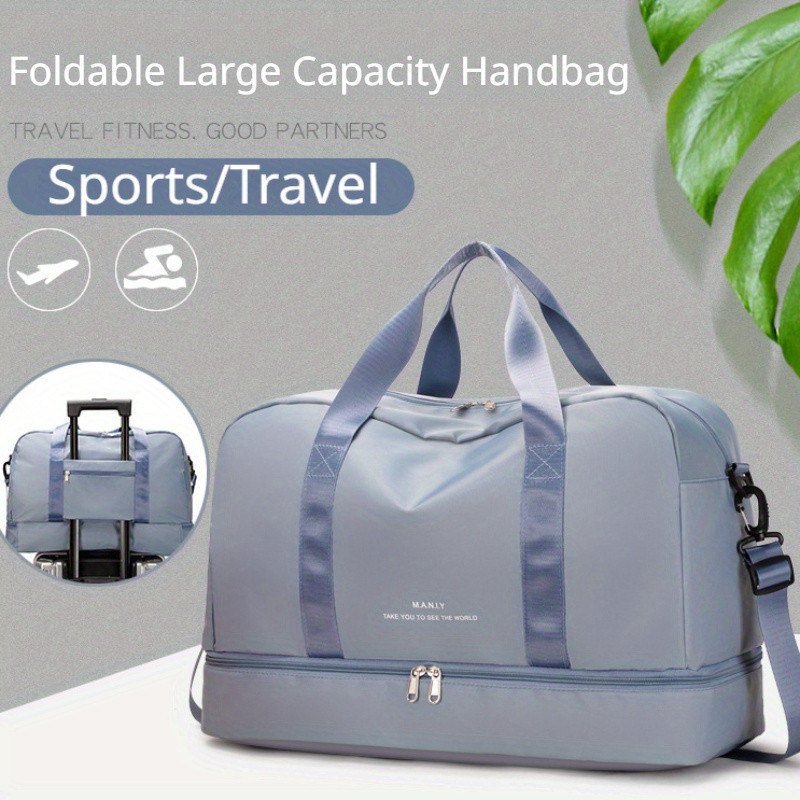 Large Capacity Travel Duffle Bag, Sports Fitness Gym Tote Bag, Carry On  Weekender Overnight Bag Travel Accessories With Shoes Compartment