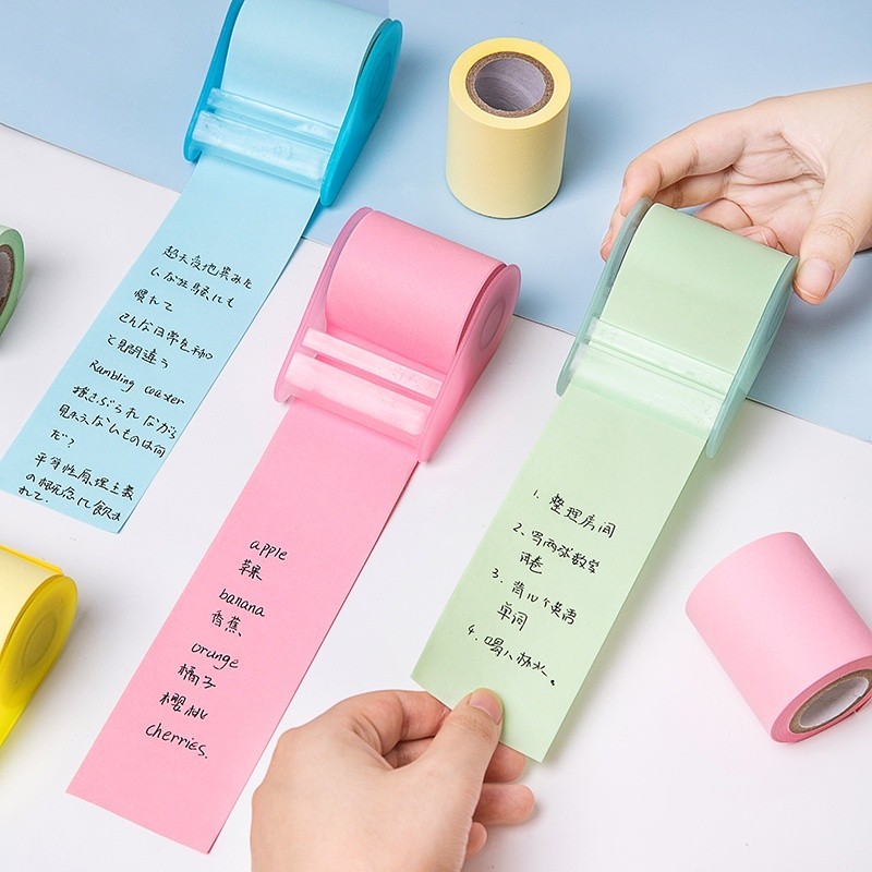 Creative Colourful 8M Roll Tape Sticky Notes Refillable Adjustable ...