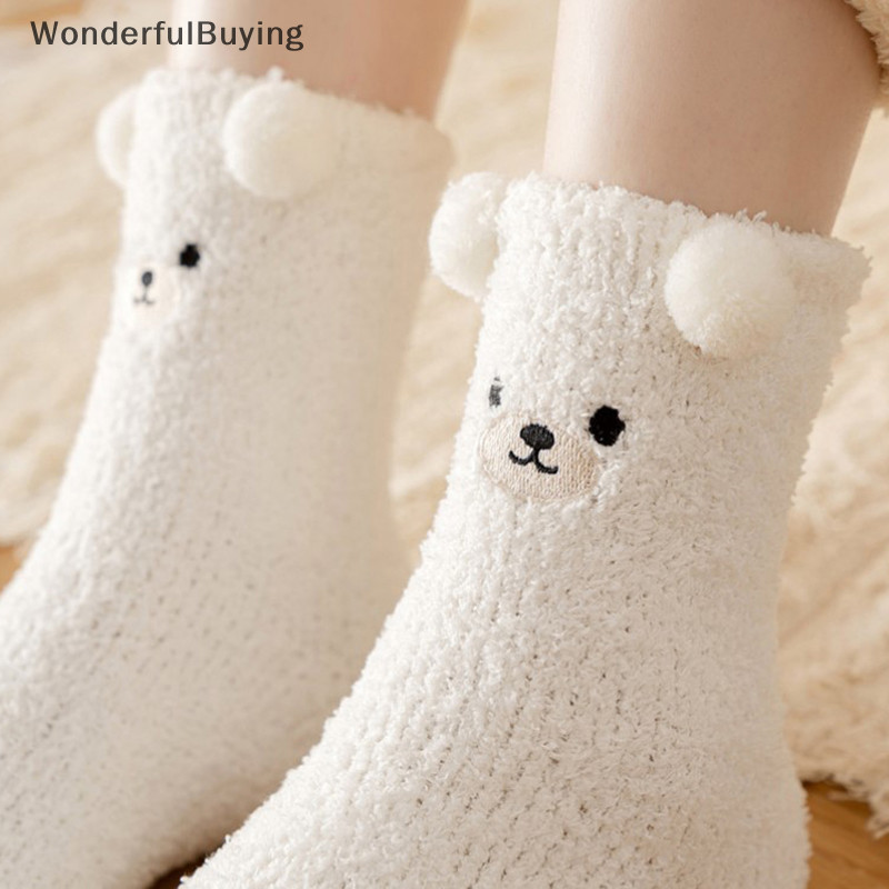 WBPH Belle Women Cute Cartoon Animal Fuzzy Socks Winter Warm Fleece ...