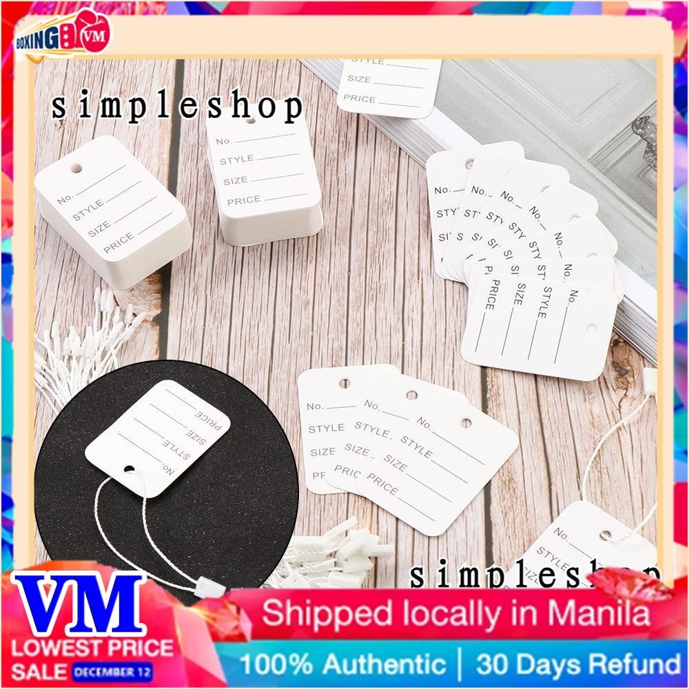 500/1000PCS Useful Clothing Label Snap Lock Hang Tag String Price Tags ...