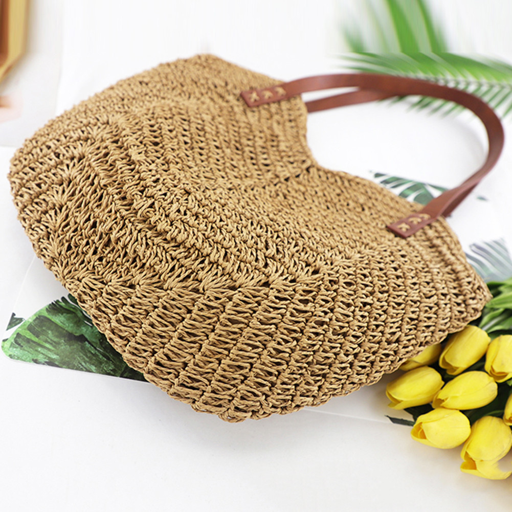 Rattan Women Shoulder Bags Summer Beach sling Bag Female Large Capacity ...