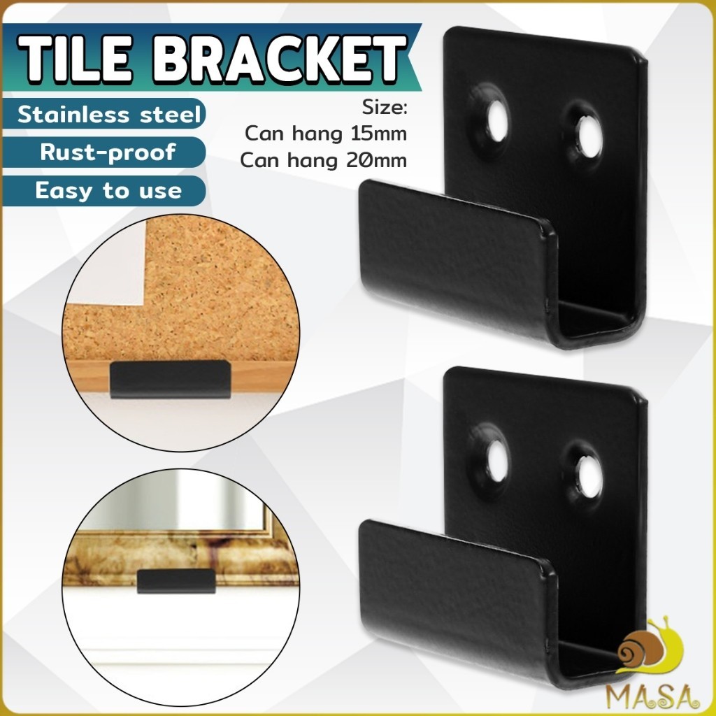 MASA Black Tile Bracket Wall Mount Ceramic Tile Billboard Display ...