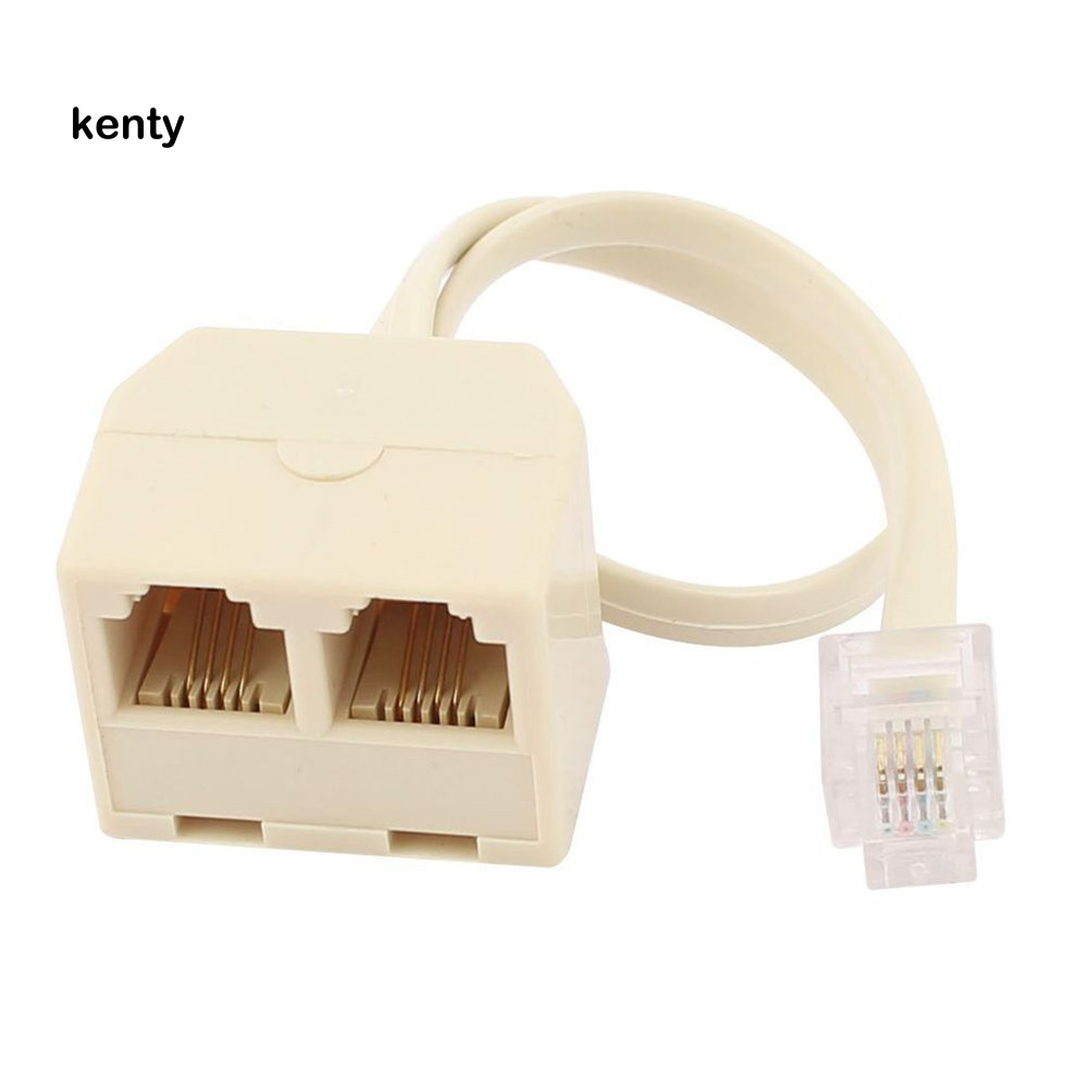 kT RJ11 6P4C Male to Female 2 Way Outlet Telephone Jack Line Splitter ...