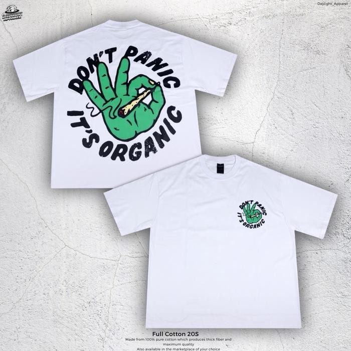 T-Shirt Dont Panic Its Organic - Oversized Model Black Solid. kaos boxy ...
