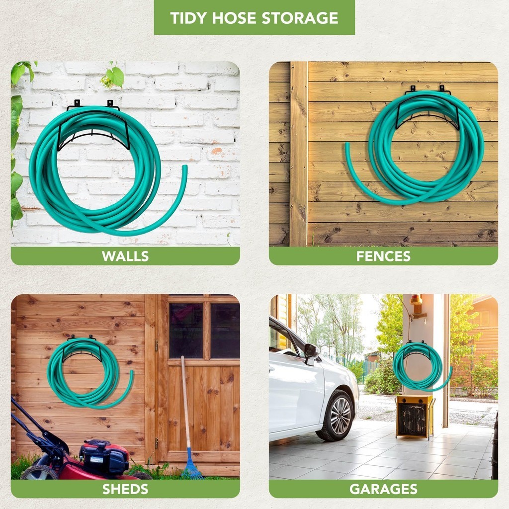 Icarer Garden Hose Rack Metal Hose Hanger Holder Storage Rack Organizer ...
